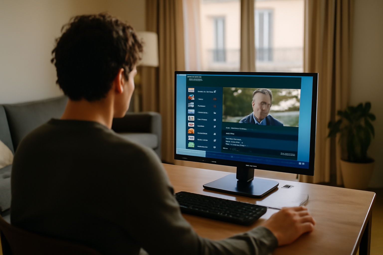 captvty 3 sur PC Windows : écran avec liste des chaînes et lecture d’un programme en direct