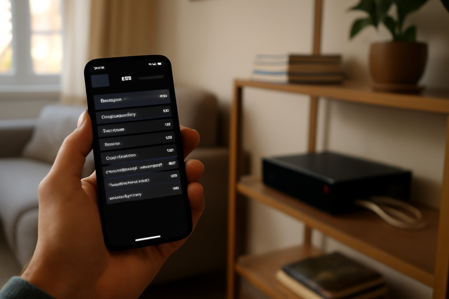 freewifi secure : connexion Wi‑Fi automatique sur smartphone à proximité d’une Freebox, scène réaliste