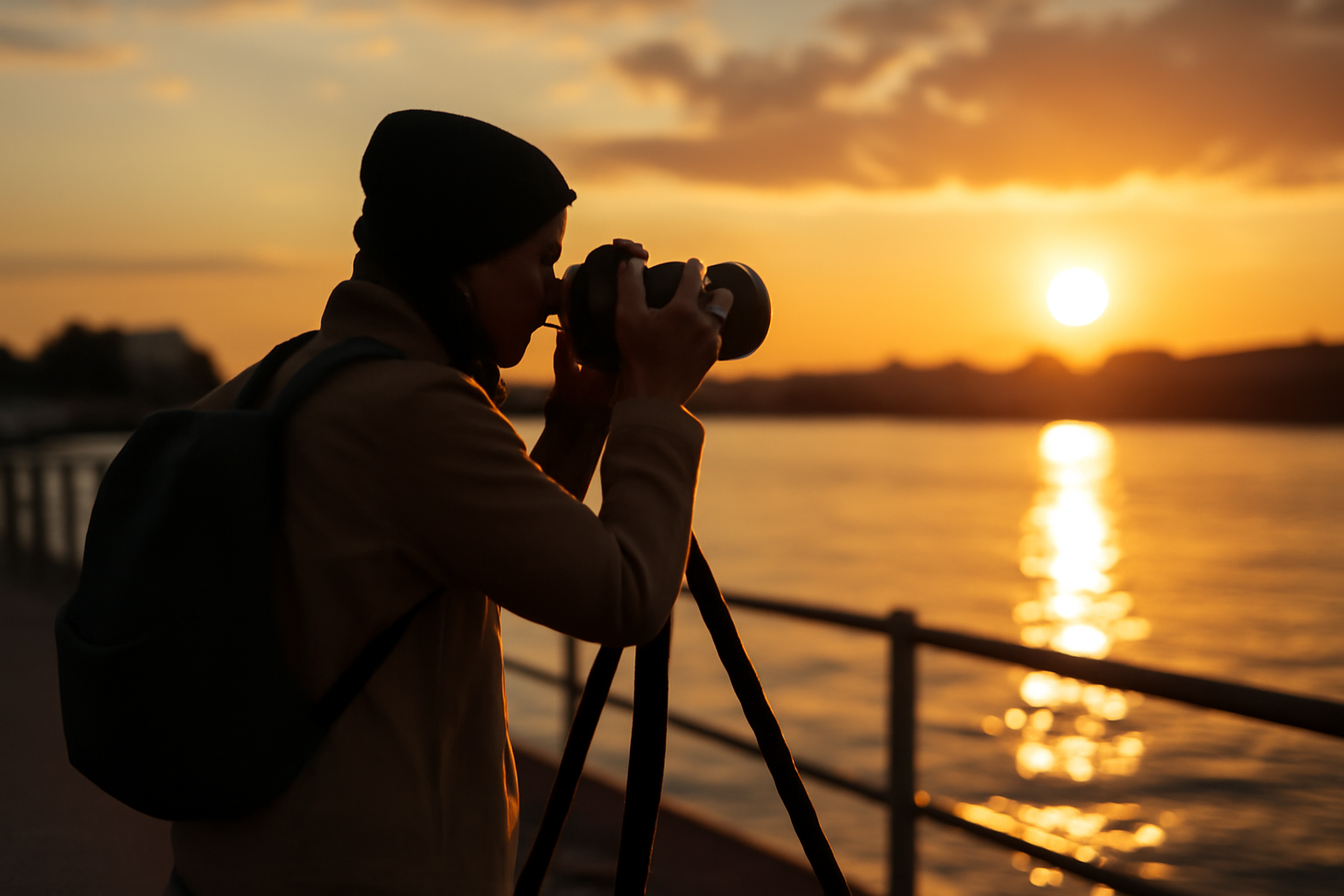 golden hour and : photographe en plein air à l’heure dorée, soleil bas et ombres longues