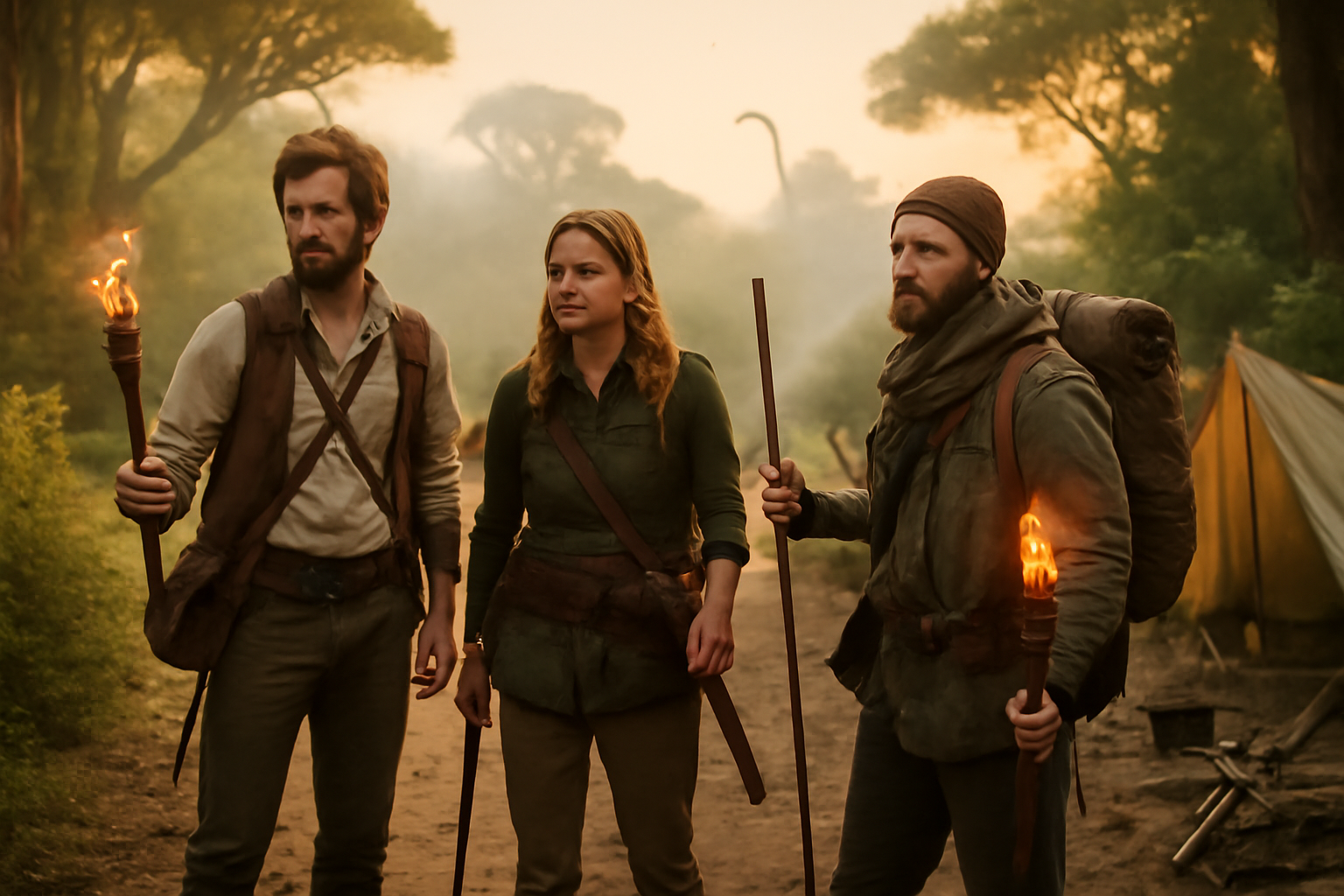 light no fire : joueurs explorant une forêt fantasy sur une planète ouverte