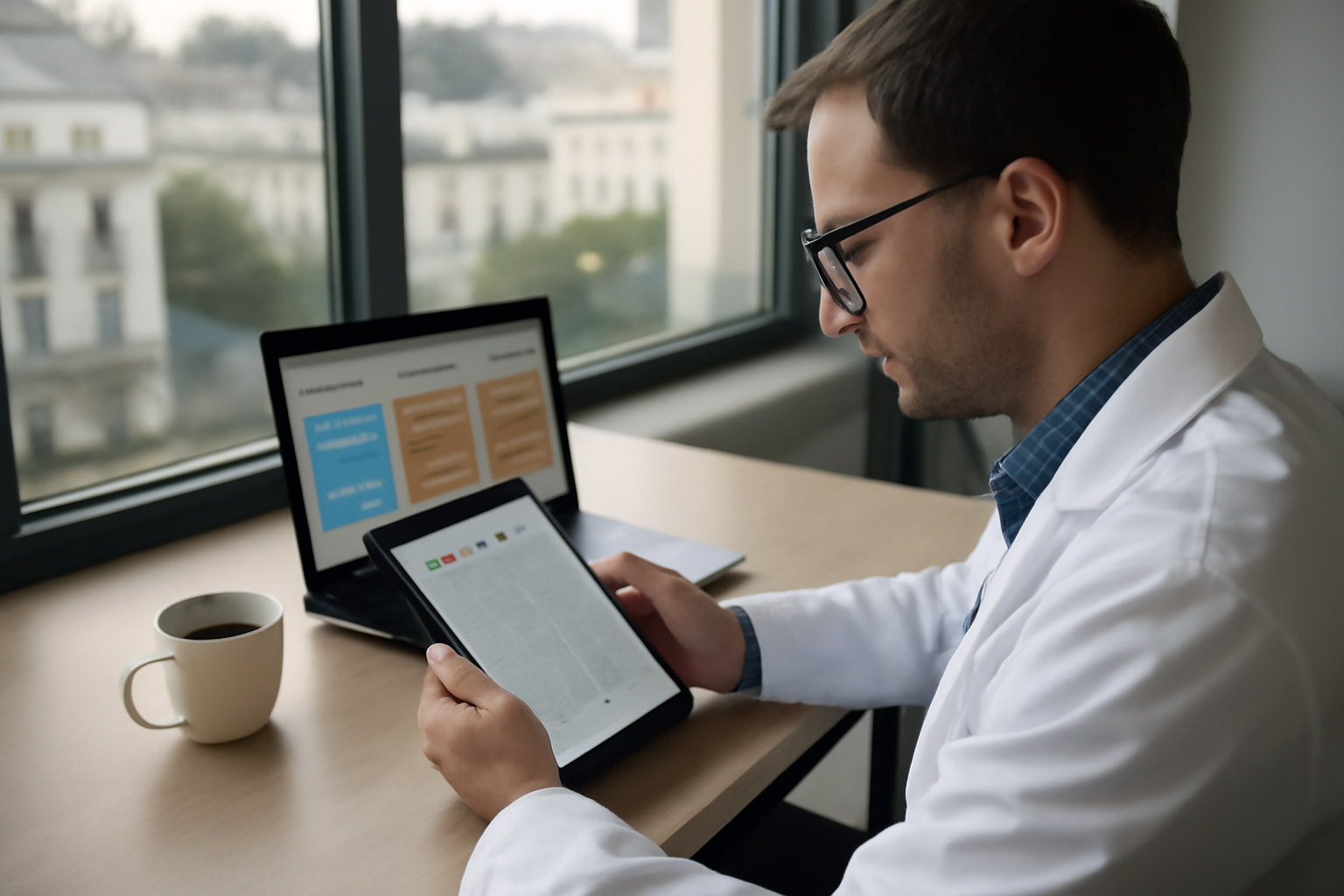 technology newsletter : lecture sur tablette avec alertes tech et documents